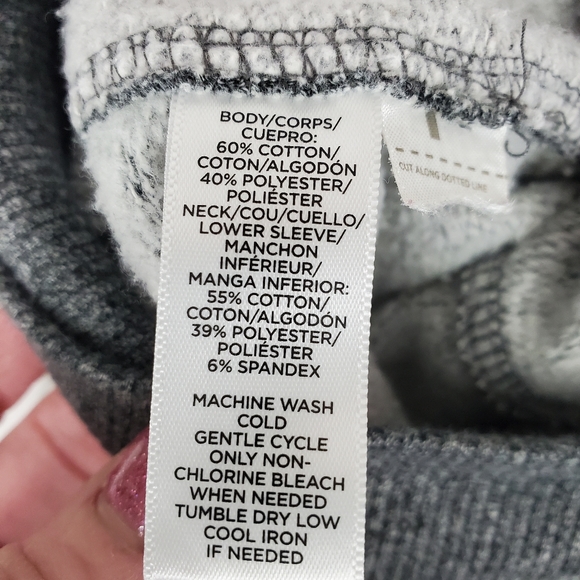 Lou & Grey Sweatshirt Tunic Dress Gray SZ XS Zip Pockets Turtleneck Soft - Picture 7 of 10